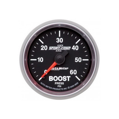 AUTOMETER GAUGE 2-1/16" BOOST,0-60 PSI,MECHANICAL,SPORT-COMP II # 3605