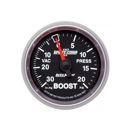 AUTOMETER GAUGE 2-1/16" BOOST/VACUUM,30 IN HG/20 PSI,MECHANICAL,SPORT-COMP II # 3607