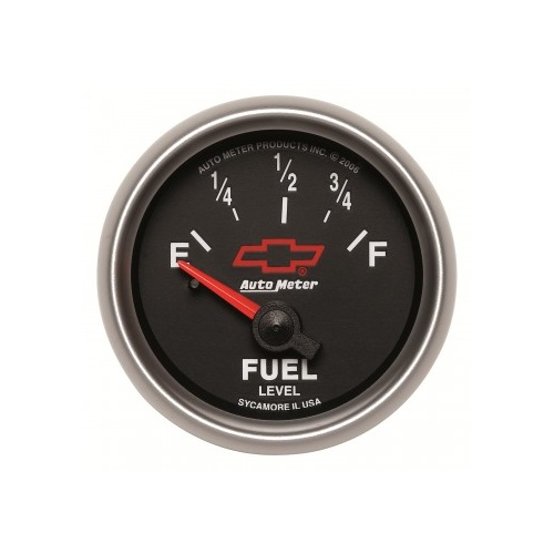 AUTOMETER GAUGE 2-1/16" FUEL LEVEL,0-90 ?,AIR-CORE,BOWTIE,CHEVY RED BOWTIE # 3613-00406