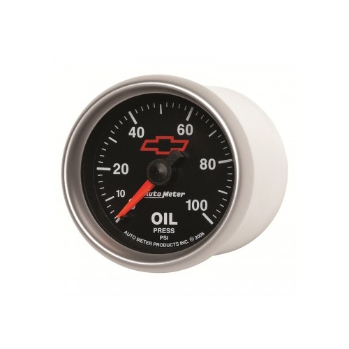 AUTOMETER GAUGE 2-1/16" OIL PRESSURE,0-100 PSI,CHEVY RED BOWTIE # 3621-00406