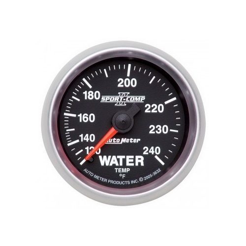 AUTOMETER GAUGE 2-1/16" WATER TEMPERATURE,120-240F,6 FT.,MECHANICAL,SPORT-COMP II # 3632