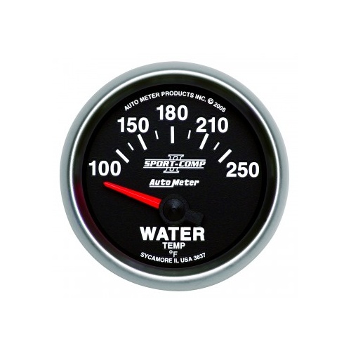 AUTOMETER GAUGE 2-1/16" WATER TEMPERATURE,100-250F,AIR-CORE,SPORT-COMP II # 3637