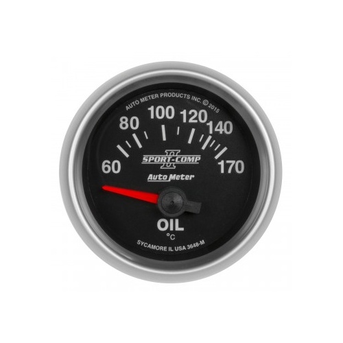 AUTOMETER GAUGE 2-1/16" OIL TEMP,60-170 C,AIR-CORE,SPORT COMP II # 3648-M