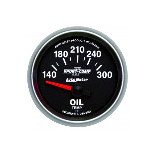 AUTOMETER GAUGE 2-1/16" OIL TEMPERATURE,140-300F,AIR-CORE,SPORT-COMP II # 3648