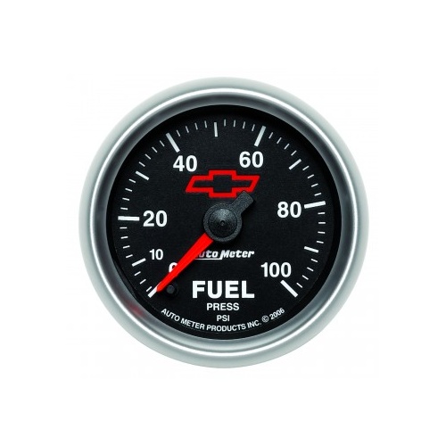 AUTOMETER GAUGE 2-1/16" FUEL PRESSURE,0-100 PSI,CHEVY RED BOWTIE # 3663-00406