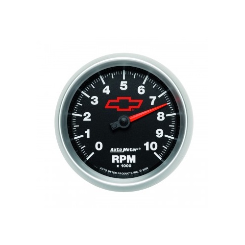 AUTOMETER GAUGE 3-3/8" IN-DASH TACHOMETER,0-10,000 RPM,CHEVY RED BOWTIE # 3697-00406