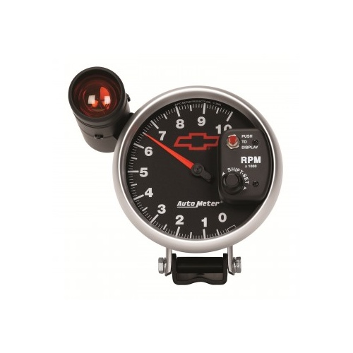 AUTOMETER GAUGE 5" PEDESTAL TACHOMETER,0-10,000 RPM,CHEVY RED BOWTIE # 3699-00406