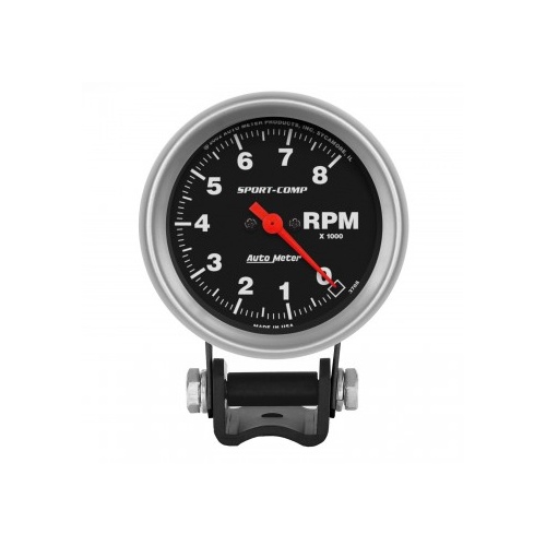 AUTOMETER GAUGE 2-5/8" PEDESTAL TACHOMETER,0-8,000 RPM,SPORT-COMP # 3708