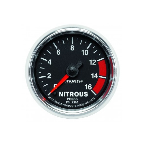 AUTOMETER GAUGE 2-1/16" NITROUS PRESSURE,0-1600 PSI,STEPPER MOTOR,GS # 3874