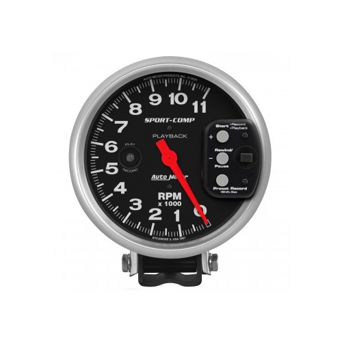 AUTOMETER GAUGE 5" PEDESTAL PLAYBACK TACHOMETER,0-11,000 RPM,SPORT-COMP # 3967