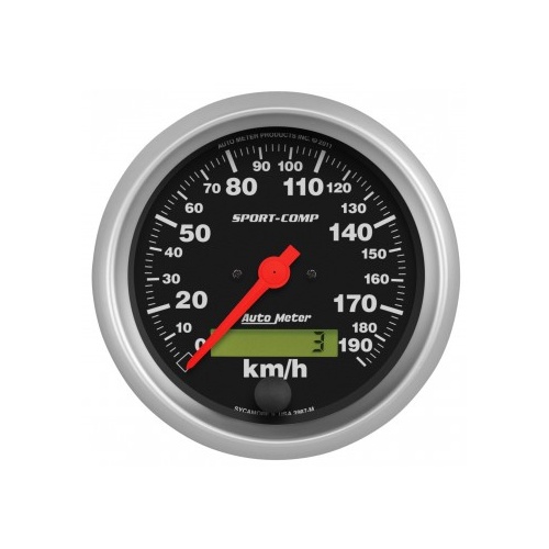 AUTOMETER GAUGE 3-3/8" SPEEDOMETER,0-190 KM/H,ELECTRIC,SPORT-COMP # 3987-M