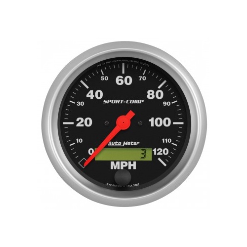 AUTOMETER GAUGE 3-3/8" SPEEDOMETER,0-120 MPH,ELECTRIC,SPORT-COMP # 3987