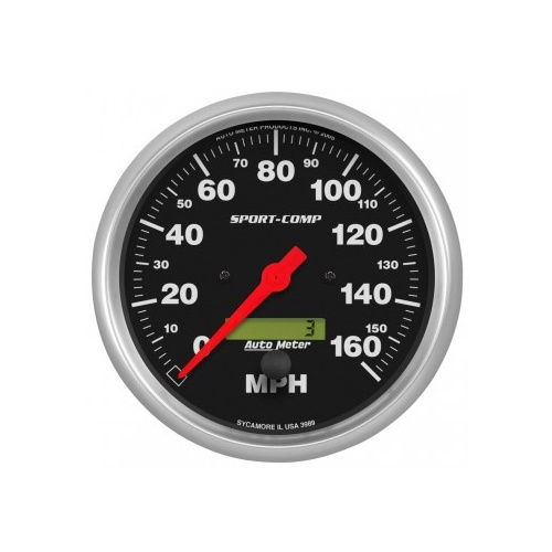 AUTOMETER GAUGE 5" SPEEDOMETER,0-160 MPH,ELECTRIC,SPORT-COMP # 3989