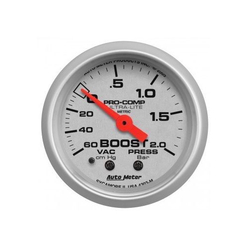 AUTOMETER GAUGE 2-1/16" BOOST/VACUUM,60 CM/HG-2.0 BAR,MECHANICAL,ULTRA-LITE # 4303-M-SP