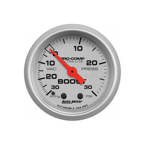 AUTOMETER GAUGE 2-1/16" BOOST/VACUUM,30 IN HG/30 PSI,MECHANICAL,ULTRA-LITE # 4303-SP