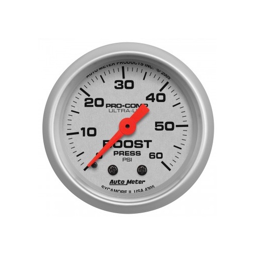 AUTOMETER GAUGE 2-1/16" BOOST,0-60 PSI,MECHANICAL,ULTRA-LITE # 4305-SP
