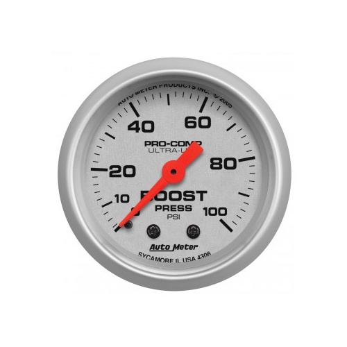AUTOMETER GAUGE 2-1/16" BOOST,0-100 PSI,MECHANICAL,ULTRA-LITE # 4306-SP