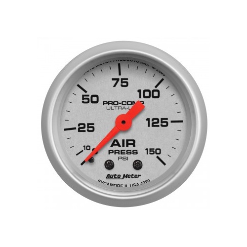 AUTOMETER GAUGE 2-1/16" AIR PRESSURE,0-150 PSI,MECHANICAL,ULTRA-LITE # 4320-SP