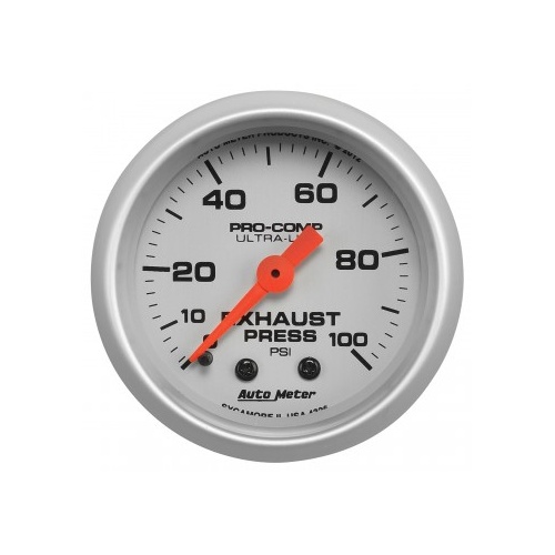 AUTOMETER GAUGE 2-1/16" EXHAUST PRESSURE,0-100 PSI,MECHANICAL,ULTRA-LITE # 4326-SP