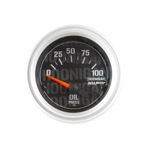 AUTOMETER GAUGE 2-1/16" OIL PRESSURE,100 PSI,ELECTRIC,HOONIGAN # 4327-09000