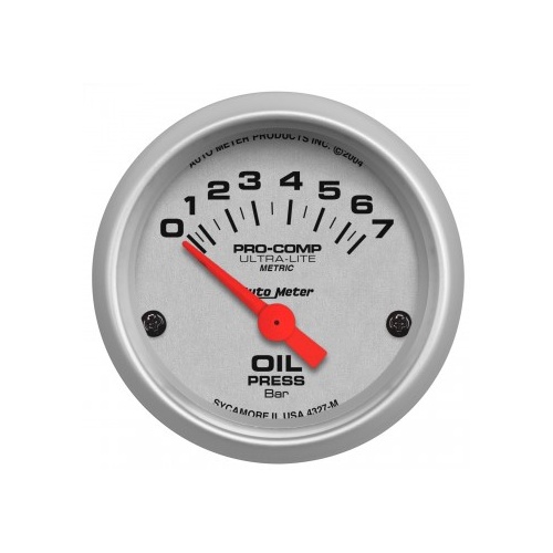 AUTOMETER GAUGE 2-1/16" OIL PRESSURE,0-7 BAR,AIR-CORE,ULTRA-LITE # 4327-M-SP