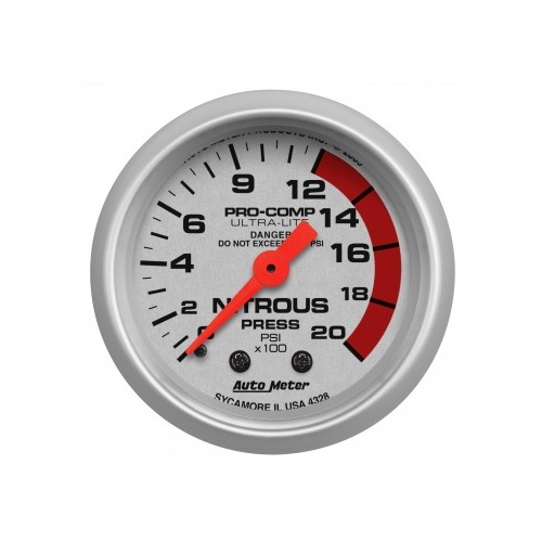 AUTOMETER GAUGE 2-1/16" NITROUS PRESSURE,0-2000 PSI,MECHANICAL,ULTRA-LITE # 4328-SP