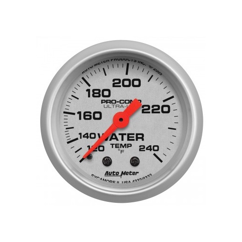AUTOMETER GAUGE 2-1/16" WATER TEMPERATURE,120-240F,MECHANICAL,ULTRA-LITE # 4333-SP