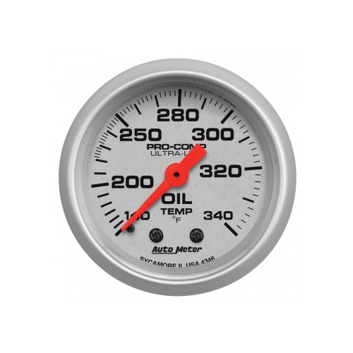 AUTOMETER GAUGE 2-1/16" OIL TANK TEMPERATURE,140-340F,MECHANICAL,ULTRA-LITE # 4346-SP