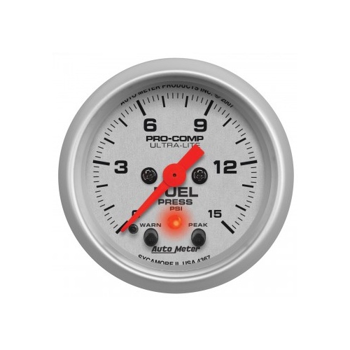 AUTOMETER GAUGE 2-1/16" FUEL PRESSURE,0-15 PSI,STEPPER MOTOR,ULTRA-LITE # 4367-SP