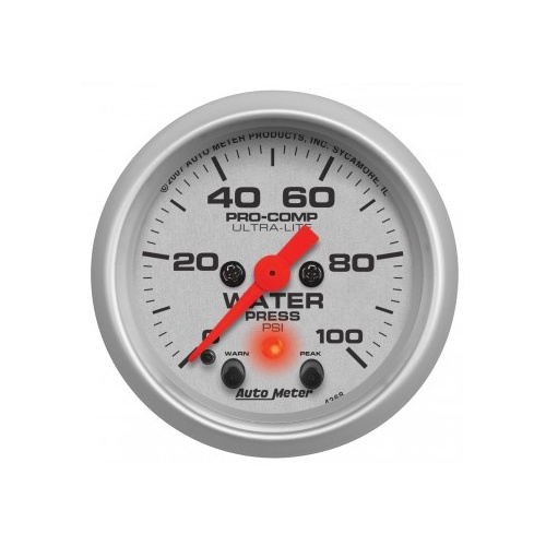 AUTOMETER GAUGE 2-1/16" WATER PRESSURE,0-100 PSI,STEPPER MOTOR,ULTRA-LITE # 4368-SP