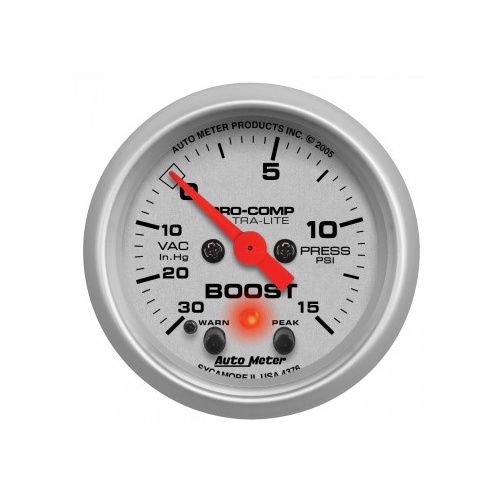 AUTOMETER GAUGE 2-1/16" BOOST/VACUUM,30 IN HG/15 PSI,STEPPER MOTOR,ULTRA-LITE # 4376-SP