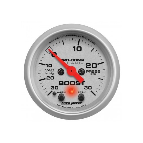 AUTOMETER GAUGE 2-1/16" BOOST/VACUUM,30 IN HG/30 PSI,STEPPER MOTOR,ULTRA-LITE # 4377-SP