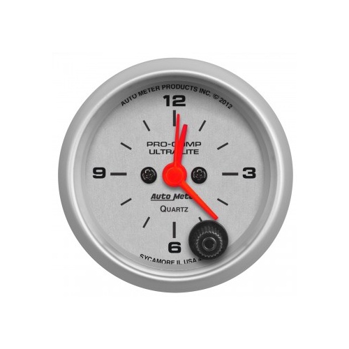 AUTOMETER GAUGE 2-1/16" CLOCK,12 HOUR,ULTRA-LITE # 4385-SP