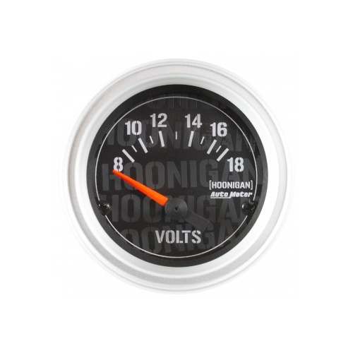AUTOMETER GAUGE 2-1/16" VOLTMETER,8-18V,AIR-CORE,ELEC,HOONIGAN # 4391-09000