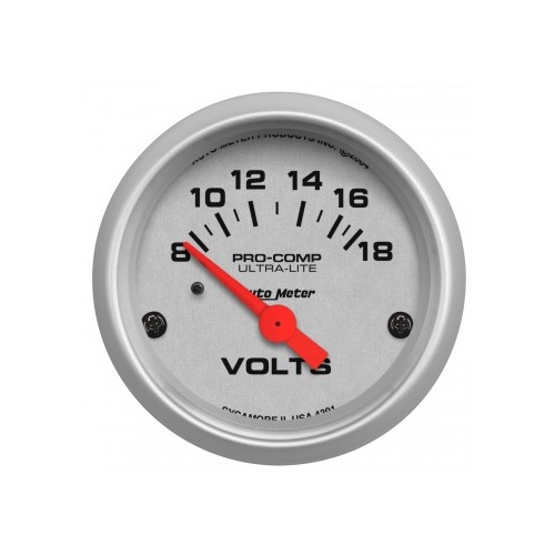 AUTOMETER GAUGE 2-1/16" VOLTMETER,8-18V,AIR-CORE,ULTRA-LITE # 4391-SP