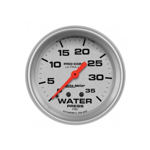 AUTOMETER GAUGE 2-5/8" WATER PRESSURE,0-35 PSI,MECHANICAL,ULTRA-LITE # 4407-SP