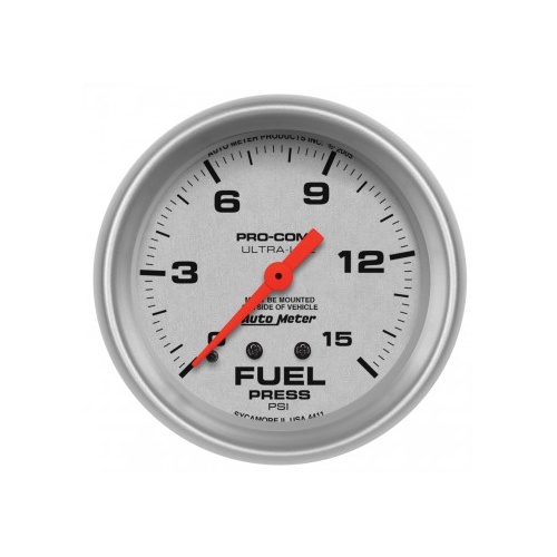 AUTOMETER GAUGE 2-5/8" FUEL PRESSURE,0-15 PSI,MECHANICAL,ULTRA-LITE # 4411-SP