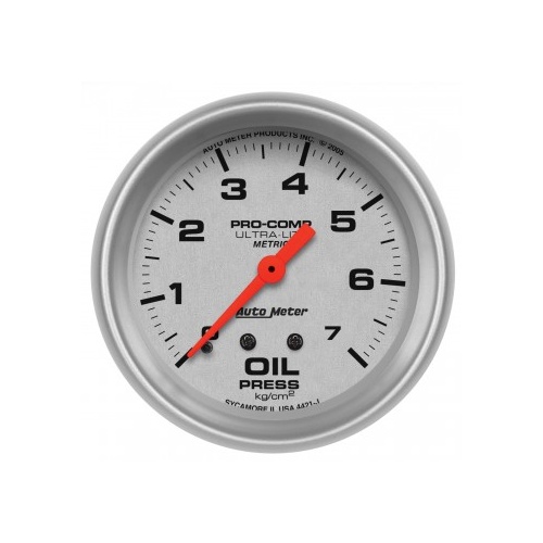 AUTOMETER GAUGE 2-5/8" OIL PRESSURE,0-7 KG/CM2,MECHANICAL,ULTRA-LITE # 4421-J-SP
