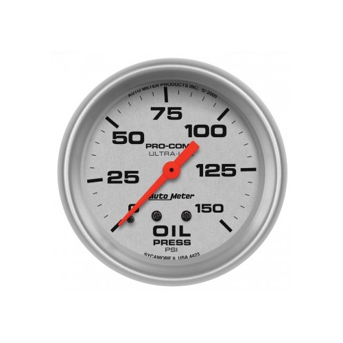 AUTOMETER GAUGE 2-5/8" OIL PRESSURE,0-150 PSI,MECHANICAL,ULTRA-LITE # 4423-SP