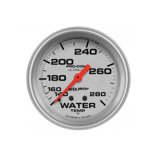 AUTOMETER GAUGE 2-5/8" WATER TEMPERATURE,140-280F,MECHANICAL,ULTRA-LITE # 4431-SP