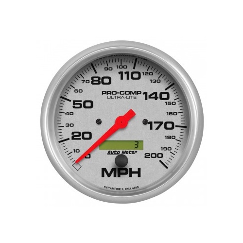 AUTOMETER GAUGE 5" SPEEDOMETER,0-200 MPH,ELECTRIC,ULTRA-LITE # 4490-SP