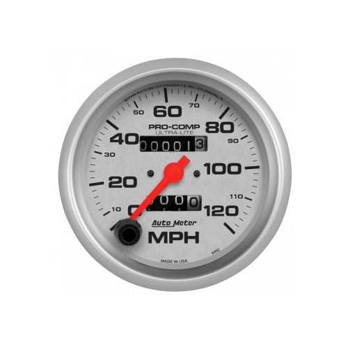 AUTOMETER GAUGE 3-3/8" SPEEDOMETER,0-120 MPH,MECHANICAL,ULTRA-LITE # 4492-SP