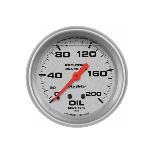 AUTOMETER GAUGE 2-5/8" OIL PRESSURE,0-200 PSI,MECHANICAL,LIQUID FILLED,ULTRA-LITE # 4622-SP