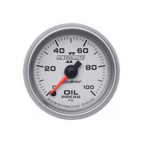 AUTOMETER GAUGE 2-1/16" OIL PRESSURE,0-100 PSI,STEPPER MOTOR,ULTRA-LITE II # 4953