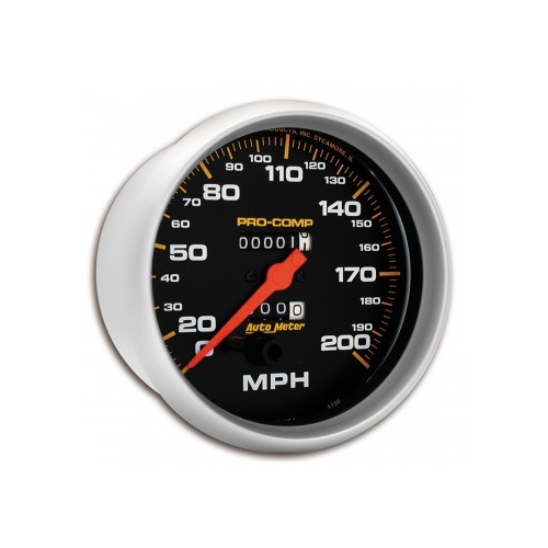 AUTOMETER GAUGE 5" SPEEDOMETER,0-200 MPH,MECHANICAL,PRO-COMP # 5156