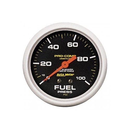 AUTOMETER GAUGE 2-5/8" FUEL PRESSURE,0-100 PSI,MECHANICAL,LIQUID FILLED,PRO-COMP # 5412
