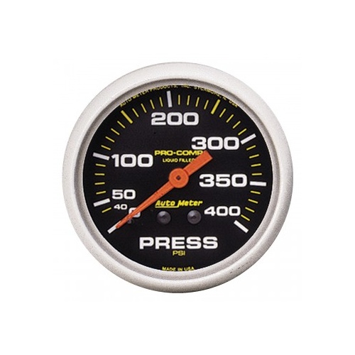 AUTOMETER GAUGE 2-5/8" PRESSURE,0-400 PSI,MECHANICAL,LIQUID FILLED,PRO-COMP # 5424