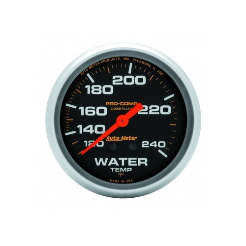 AUTOMETER GAUGE 2-5/8" WATER TEMPERATURE,120-240F,12 FT.,MECHANICAL,LIQUID FILLED,PRO-COMP # 5433