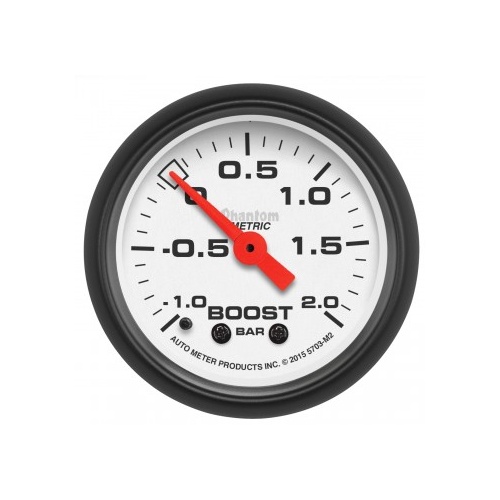 AUTOMETER GAUGE 2-1/16" BOOST-VAC,-1/+2 BAR,MECHANICAL,PHANTOM # 5703-M2