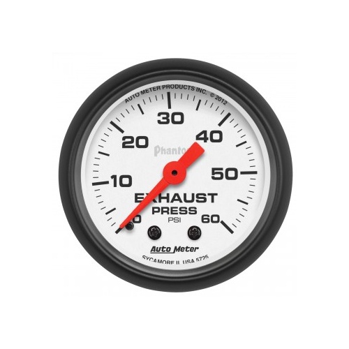 AUTOMETER GAUGE 2-1/16" EXHAUST PRESSURE,0-60 PSI,MECHANICAL,PHANTOM # 5725